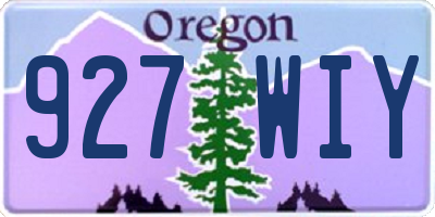 OR license plate 927WIY