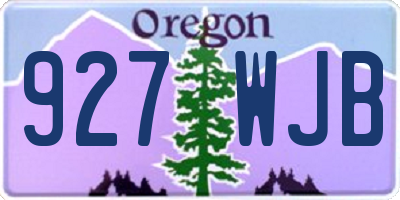 OR license plate 927WJB