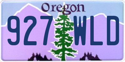 OR license plate 927WLD