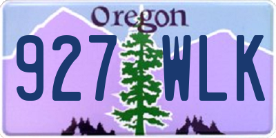 OR license plate 927WLK