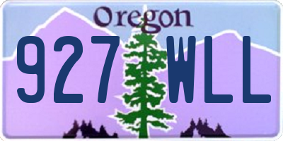 OR license plate 927WLL