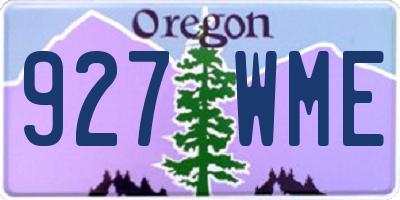 OR license plate 927WME