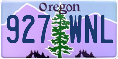 OR license plate 927WNL