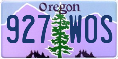 OR license plate 927WOS