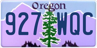 OR license plate 927WQC