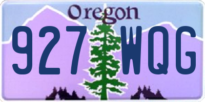 OR license plate 927WQG