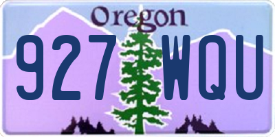 OR license plate 927WQU