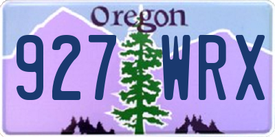OR license plate 927WRX