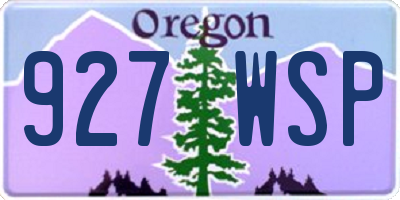 OR license plate 927WSP