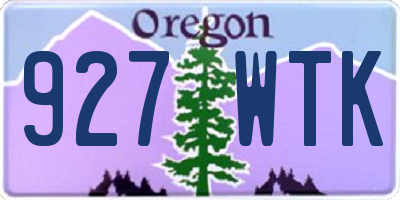 OR license plate 927WTK