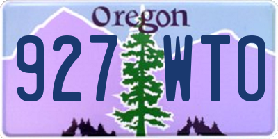 OR license plate 927WTO