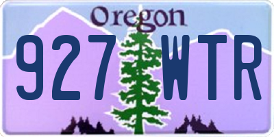 OR license plate 927WTR