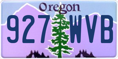 OR license plate 927WVB