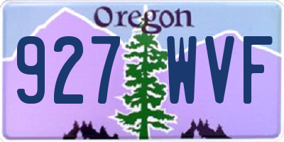 OR license plate 927WVF