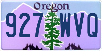 OR license plate 927WVQ