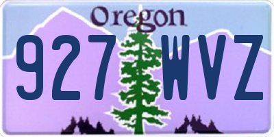 OR license plate 927WVZ