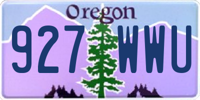 OR license plate 927WWU