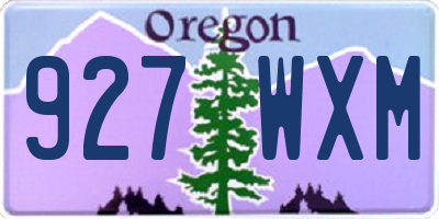 OR license plate 927WXM