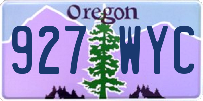 OR license plate 927WYC