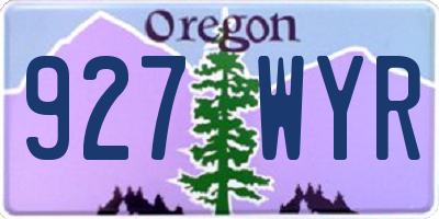OR license plate 927WYR