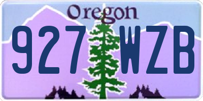OR license plate 927WZB