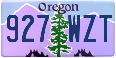 OR license plate 927WZT