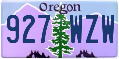OR license plate 927WZW