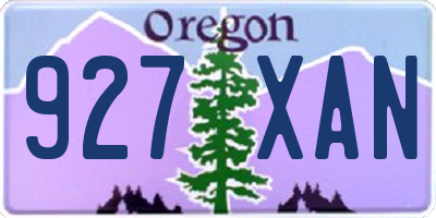 OR license plate 927XAN