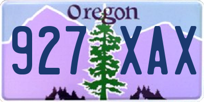 OR license plate 927XAX