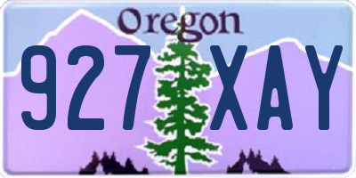 OR license plate 927XAY