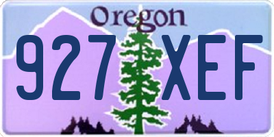OR license plate 927XEF