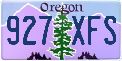 OR license plate 927XFS
