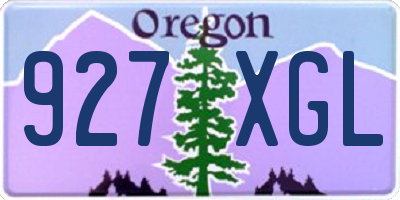 OR license plate 927XGL