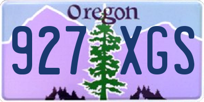 OR license plate 927XGS
