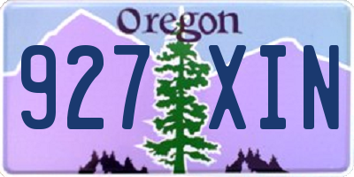 OR license plate 927XIN