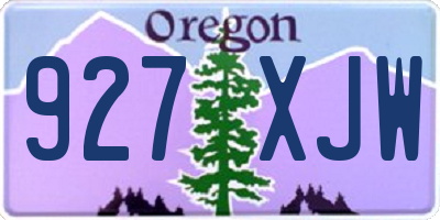 OR license plate 927XJW