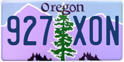 OR license plate 927XON