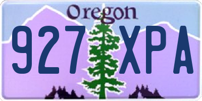 OR license plate 927XPA