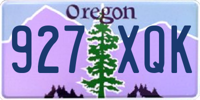 OR license plate 927XQK
