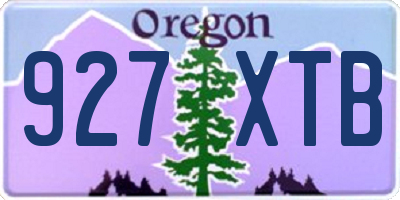 OR license plate 927XTB