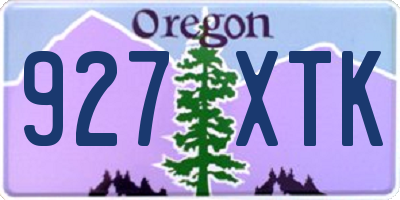 OR license plate 927XTK