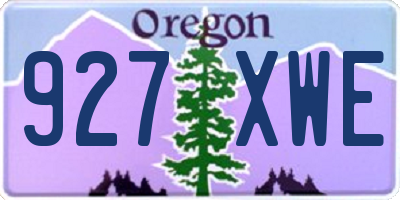 OR license plate 927XWE