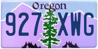 OR license plate 927XWG