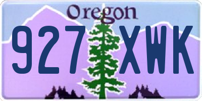 OR license plate 927XWK