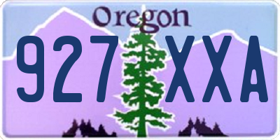 OR license plate 927XXA