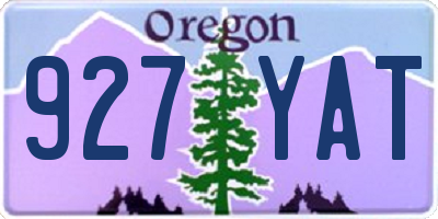 OR license plate 927YAT