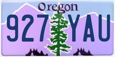 OR license plate 927YAU
