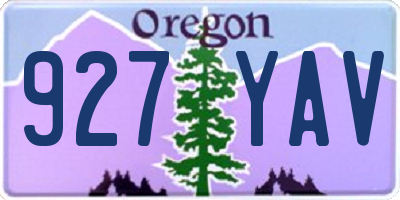 OR license plate 927YAV