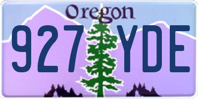 OR license plate 927YDE
