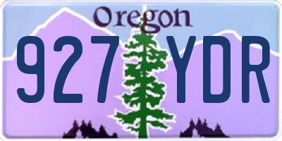 OR license plate 927YDR